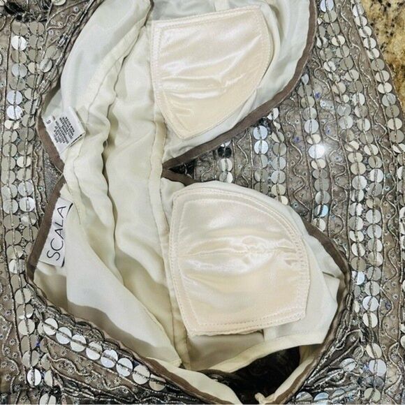 NWT Evening Scala Handmade Silk & Sequined Dress Sz 6 - Picture 8 of 14